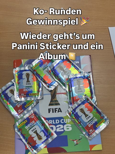 Nachdem wir letztes mal keinen richtigen hatten, erhöhen wir einfach die Sticker!
Also unter allen richtigen Tipps werden diesmal 7xSticker und ein Album verlost!
Es zählt das Endergebnis nach 90min(also wenn es sein sollte vor der Verlängerung oder dem Elfmeterschießen) 
1. richtiges Ergebnis Deutschland : Paraguay tippen vor Anpfiff 
2. Freund/Freundin oder wen auch immer verlinken der das auch gewinnen soll
3. teilen gibt im Fall von mehreren richtigen Ergebnissen ein extra los !
4. wenn ihr uns nicht folgt können wir euch nicht benachrichtigen und der Tipp ist ungültig, also uns bitte auch folgen!
5. nur der Tipp vor Anpfiff entweder bei uns auf Facebook oder Instagram wird gewertet, nicht in eventuell geteilten Gruppen!
Viel Spaß heute und viel Glück!
Der Gewinner/Gewinnerin kann den Gewinn bei uns nach Benachrichtigung durch uns im Geschäft abholen!
Rechtsweg ist ausgeschlossen